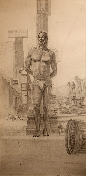 Study for St. Sebastian on Sunset #2 (pencil on bristol, 30